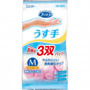 Виниловые перчатки “Family” (тонкие, без внутреннего покрытия, с уплотнением на кончиках пальцев) бело-розовые + бело-зеленые РАЗМЕР M, 3 пары